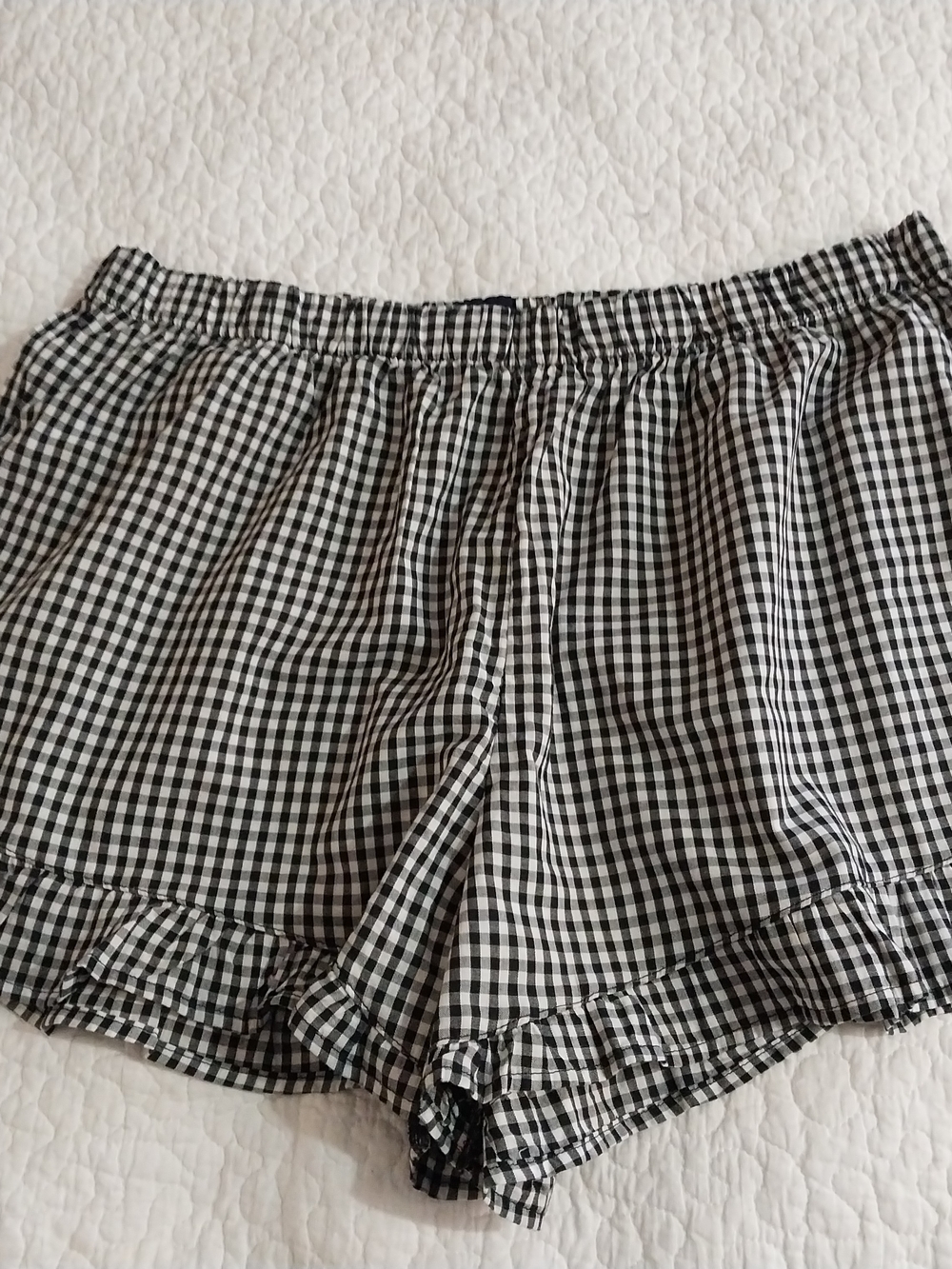 GAP Black & White Gingham Elastic Waist Women’s Shorts Size Large